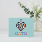 猫好き – コラージュハート ポストカード (スタンド正面)