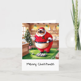 猫好き・ゴルファー向けのゴルフクリスマステーマ シーズンカード