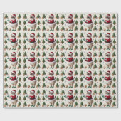 猫好き・ゴルファー向けのゴルフクリスマステーマ ラッピングペーパー (フラット)