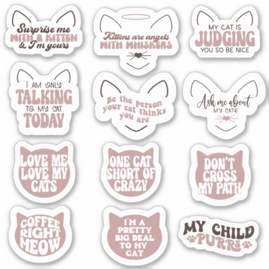 猫好き シール (正面)