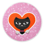 猫好き セラミックノブ (正面)