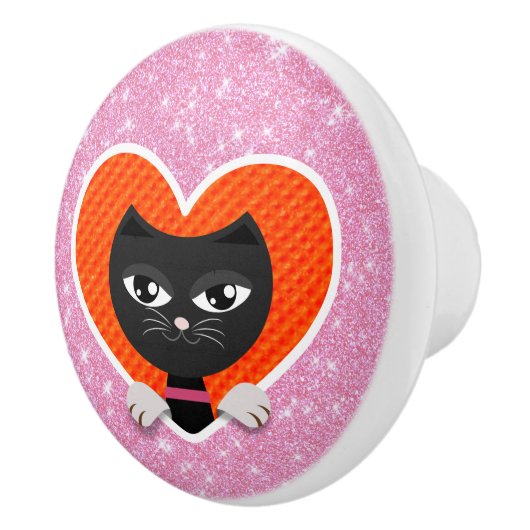 猫好き セラミックノブ (右)