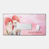 猫好き デスクマット (キーボード&マウス)