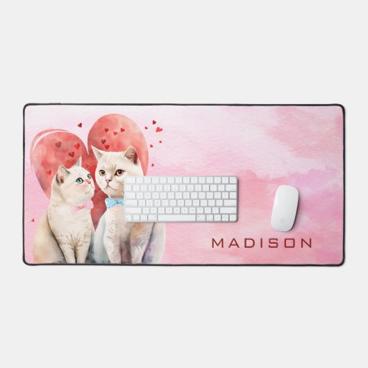 猫好き デスクマット (キーボード&マウス)