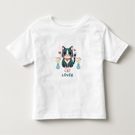 猫好き トドラーTシャツ (正面)