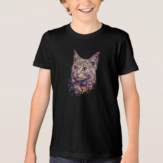 猫好き トライブレンドTシャツ (正面)