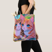 猫好き トートバッグ (クローズアップ)