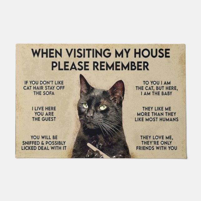 猫好き ドアマット (正面)