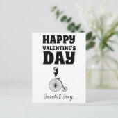 猫好き,ハッピーバレンタインデーのパーソナライズ名 ポストカード (スタンド正面)