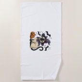 猫好き ビーチタオル (正面)