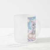 猫好き フロストグラスマグカップ (正面右)