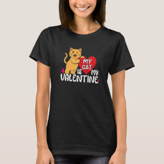 猫好き ペット 猫 私のバレンタインデー ハートの日 ハッピー ヴァ Tシャツ