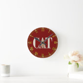 猫好き ラウンド壁時計 (ホーム)
