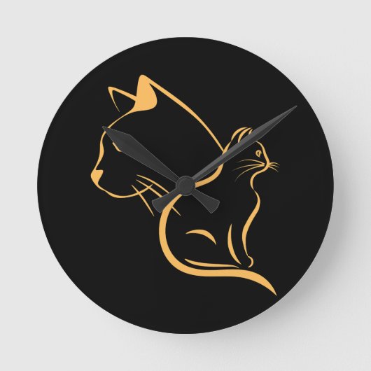 猫好き ラウンド壁時計 (正面)