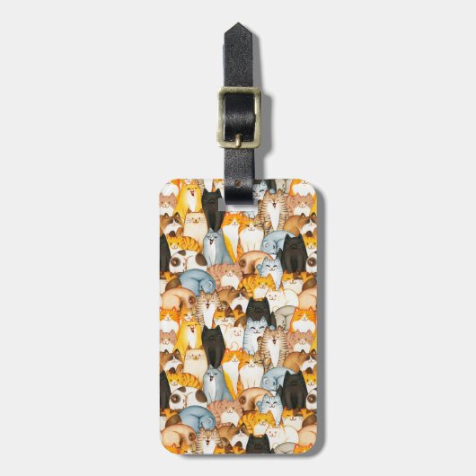 猫好き ラゲッジタグ (正面縦)