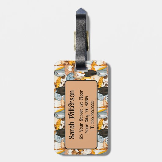 猫好き ラゲッジタグ (裏面縦)