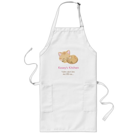猫好き ロングエプロン (正面)