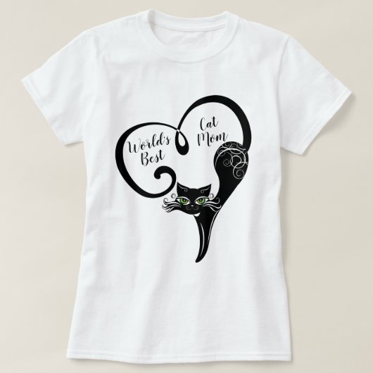 猫好き |世界最高の猫ママ Tシャツ (デザイン正面)
