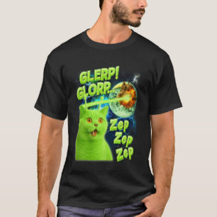 猫好き 宇宙人 猫 ネタ 楽しい ユーモア Glerp Glorp Z Tシャツ