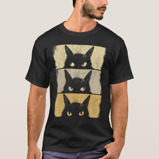 猫好き、怒った黒猫、猫ママ、猫パパ Tシャツ (正面)