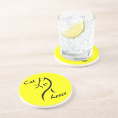 猫好き、様式化された猫サンドストーンコースター コースター (側面)