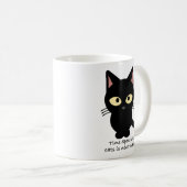 猫好き。 猫と使われる時間は決して無駄になりません コーヒーマグカップ (正面右)