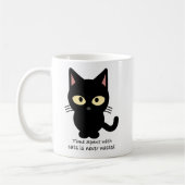猫好き。 猫と使われる時間は決して無駄になりません コーヒーマグカップ (左)