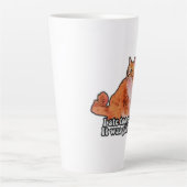 猫好き、猫好きのためのグズグズした猫ミーム カフェラテマグ (正面)