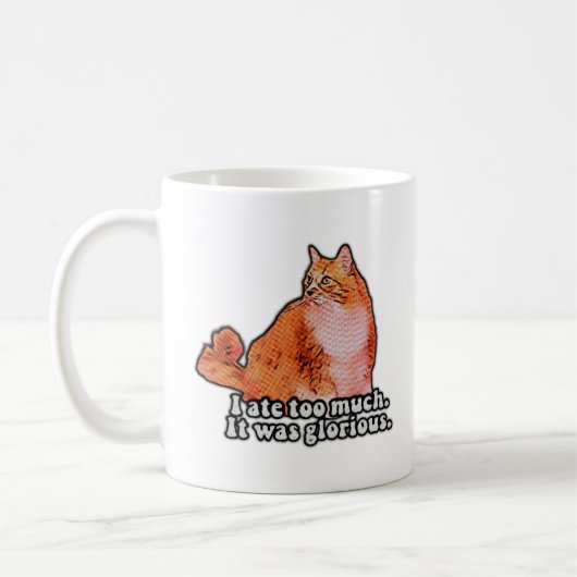 猫好き、猫好きのためのグズグズした猫ミーム コーヒーマグカップ (左)