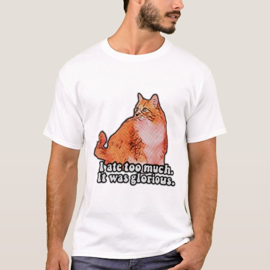 猫好き、猫好きのためのグズグズした猫ミーム Tシャツ (正面)