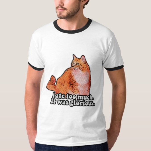 猫好き、猫好きのためのグズグズした猫ミーム Tシャツ (正面)