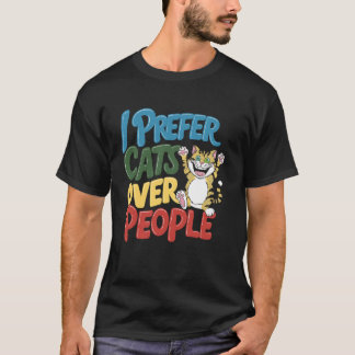 猫好き 猫派 人間より猫 面白い 猫のママ ギフト グラフィック Tシャツ