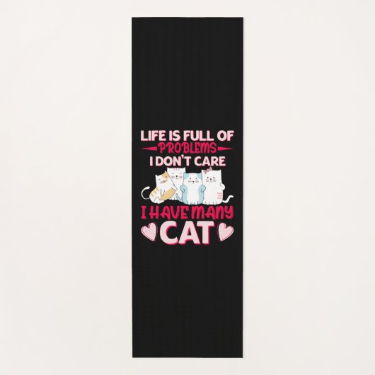 猫好き |私は猫をたくさん飼っている ヨガマット (正面)