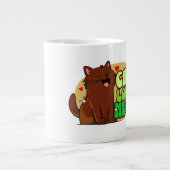 猫好き - 茶色の猫 ジャンボコーヒーマグカップ (正面)