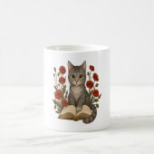 猫好き – 読かわいいケシ猫とボウ コーヒーマグカップ (中央)