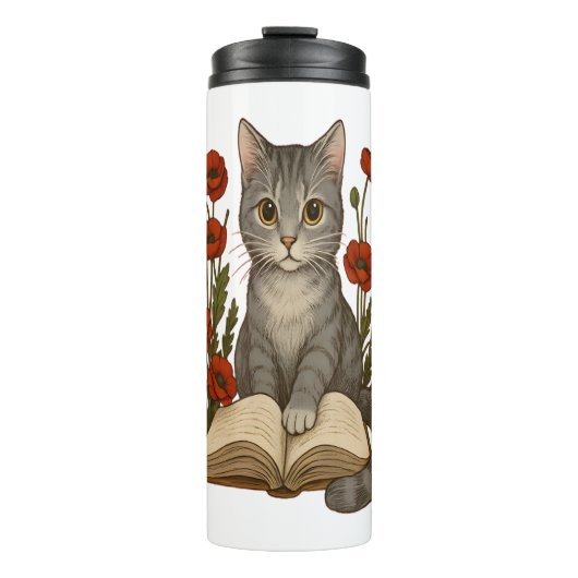 猫好き – 読かわいいケシ猫とボウ タンブラー (正面)