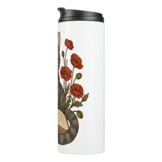 猫好き – 読かわいいケシ猫とボウ タンブラー (回転右)