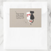 猫好き 長方形シール (バッグ)