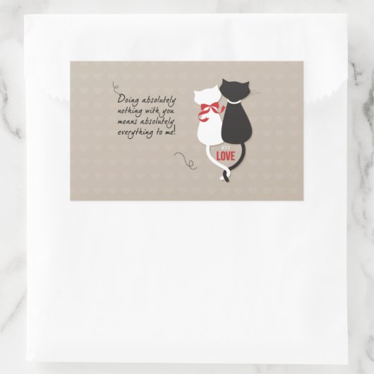 猫好き 長方形シール (バッグ)