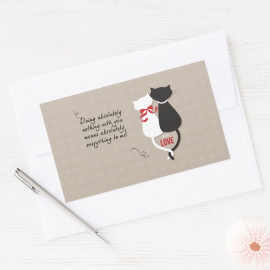 猫好き 長方形シール (封筒)