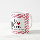 猫好き&黒猫モーニングコーヒー/ハートマグカップ コーヒーマグカップ (正面右)