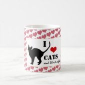 猫好き&黒猫モーニングコーヒー/ハートマグカップ コーヒーマグカップ (中央)