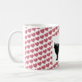 猫好き&黒猫モーニングコーヒー/ハートマグカップ コーヒーマグカップ (左)