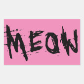 猫好き、MEOWスタンプ 長方形シール (正面)