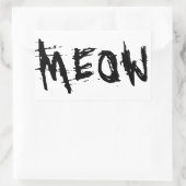 猫好き、MEOWスタンプ 長方形シール (バッグ)