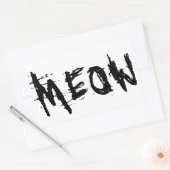 猫好き、MEOWスタンプ 長方形シール (封筒)