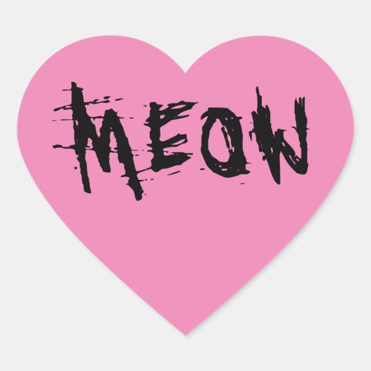 猫好き、PINK MEOWスタンプ ハートシール (正面)