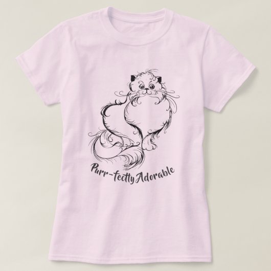 猫好き | Purr-Fecurly Adorable Tシャツ (デザイン正面)