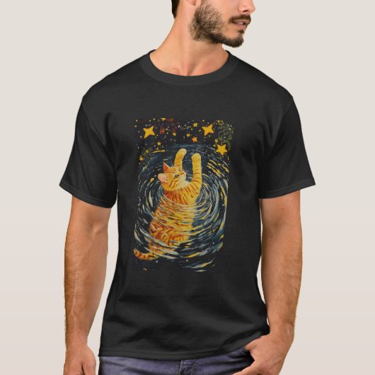 猫好きI love Cats子猫子猫ママパパGIF Tシャツ (正面)
