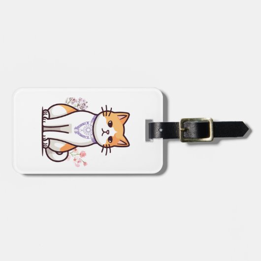 猫好きIDカードまたは荷物タグ ラゲッジタグ (正面横)